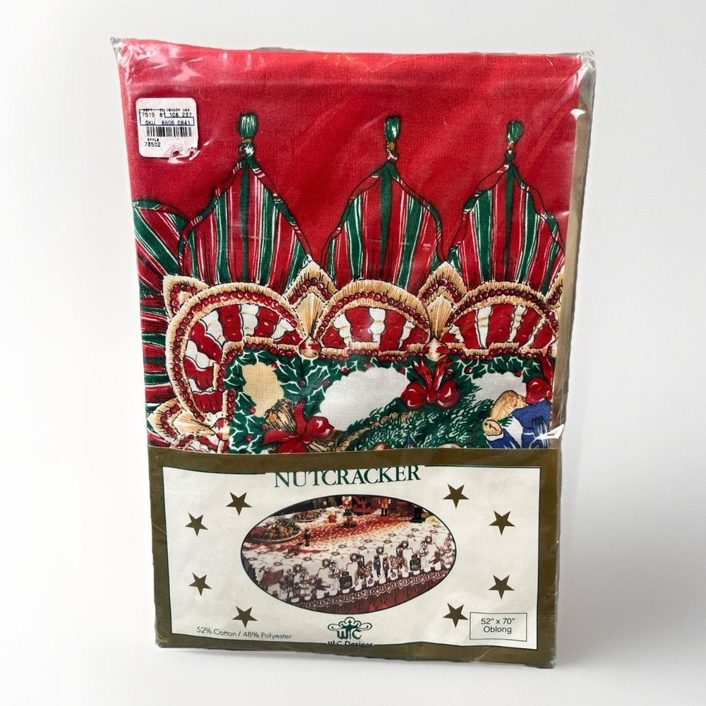 NEW Vintage W.C. Designs‎ Christmas Nutcracker Tablecloth 52" X 70" Oblong